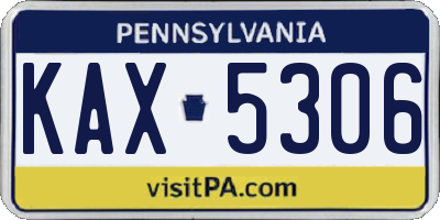 PA license plate KAX5306