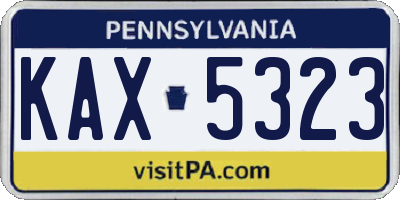 PA license plate KAX5323
