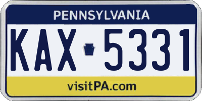 PA license plate KAX5331