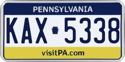 PA license plate KAX5338