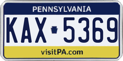 PA license plate KAX5369