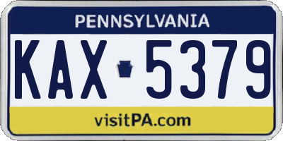 PA license plate KAX5379