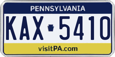 PA license plate KAX5410