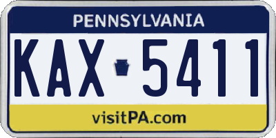 PA license plate KAX5411