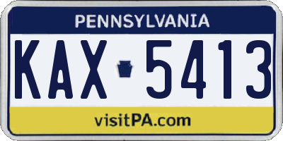 PA license plate KAX5413