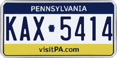 PA license plate KAX5414