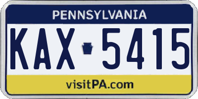 PA license plate KAX5415