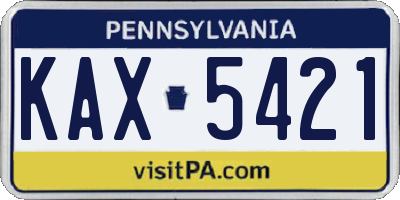 PA license plate KAX5421