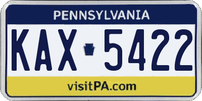 PA license plate KAX5422