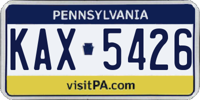 PA license plate KAX5426