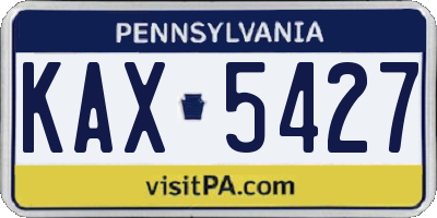 PA license plate KAX5427