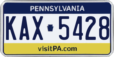 PA license plate KAX5428