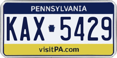 PA license plate KAX5429