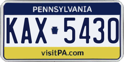 PA license plate KAX5430