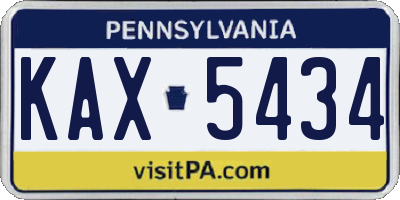 PA license plate KAX5434