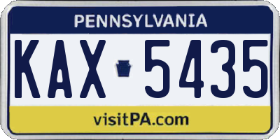 PA license plate KAX5435