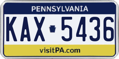 PA license plate KAX5436