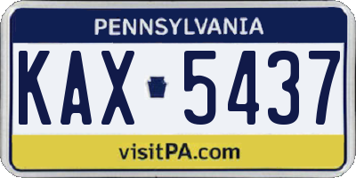 PA license plate KAX5437