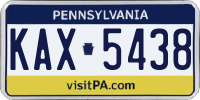 PA license plate KAX5438