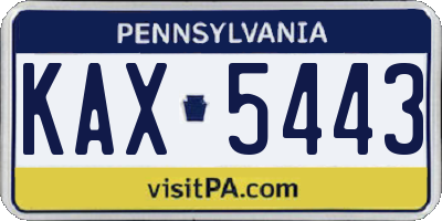 PA license plate KAX5443