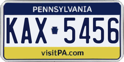 PA license plate KAX5456