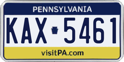 PA license plate KAX5461