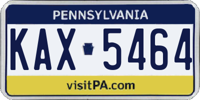 PA license plate KAX5464