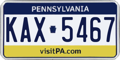 PA license plate KAX5467