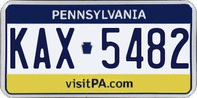 PA license plate KAX5482