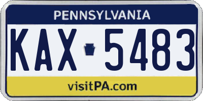 PA license plate KAX5483