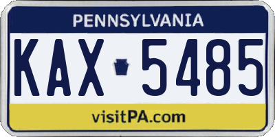 PA license plate KAX5485