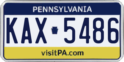 PA license plate KAX5486