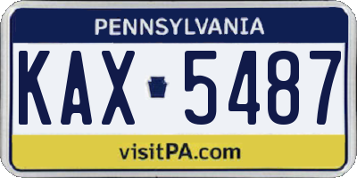 PA license plate KAX5487