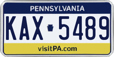PA license plate KAX5489