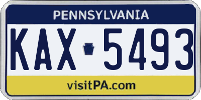 PA license plate KAX5493