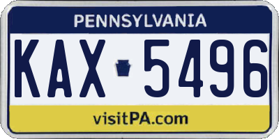 PA license plate KAX5496