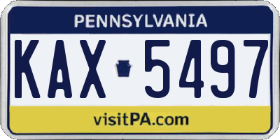 PA license plate KAX5497