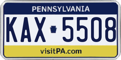 PA license plate KAX5508