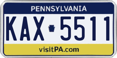 PA license plate KAX5511