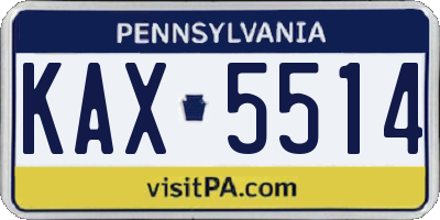 PA license plate KAX5514