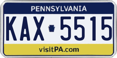 PA license plate KAX5515
