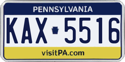 PA license plate KAX5516