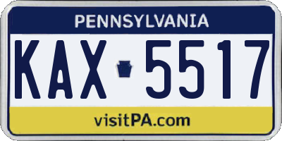 PA license plate KAX5517