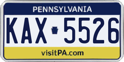 PA license plate KAX5526