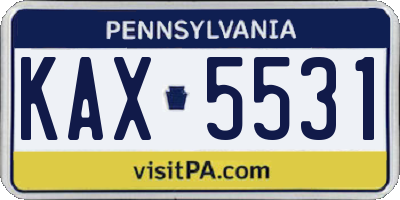 PA license plate KAX5531