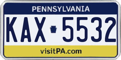 PA license plate KAX5532