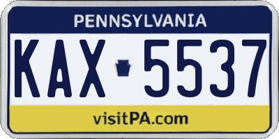 PA license plate KAX5537