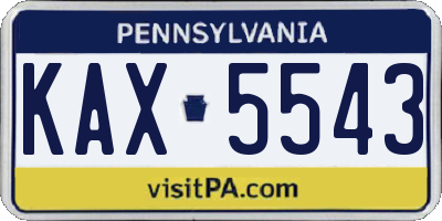 PA license plate KAX5543
