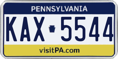 PA license plate KAX5544