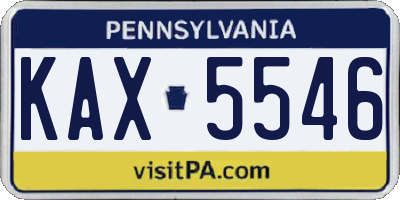 PA license plate KAX5546